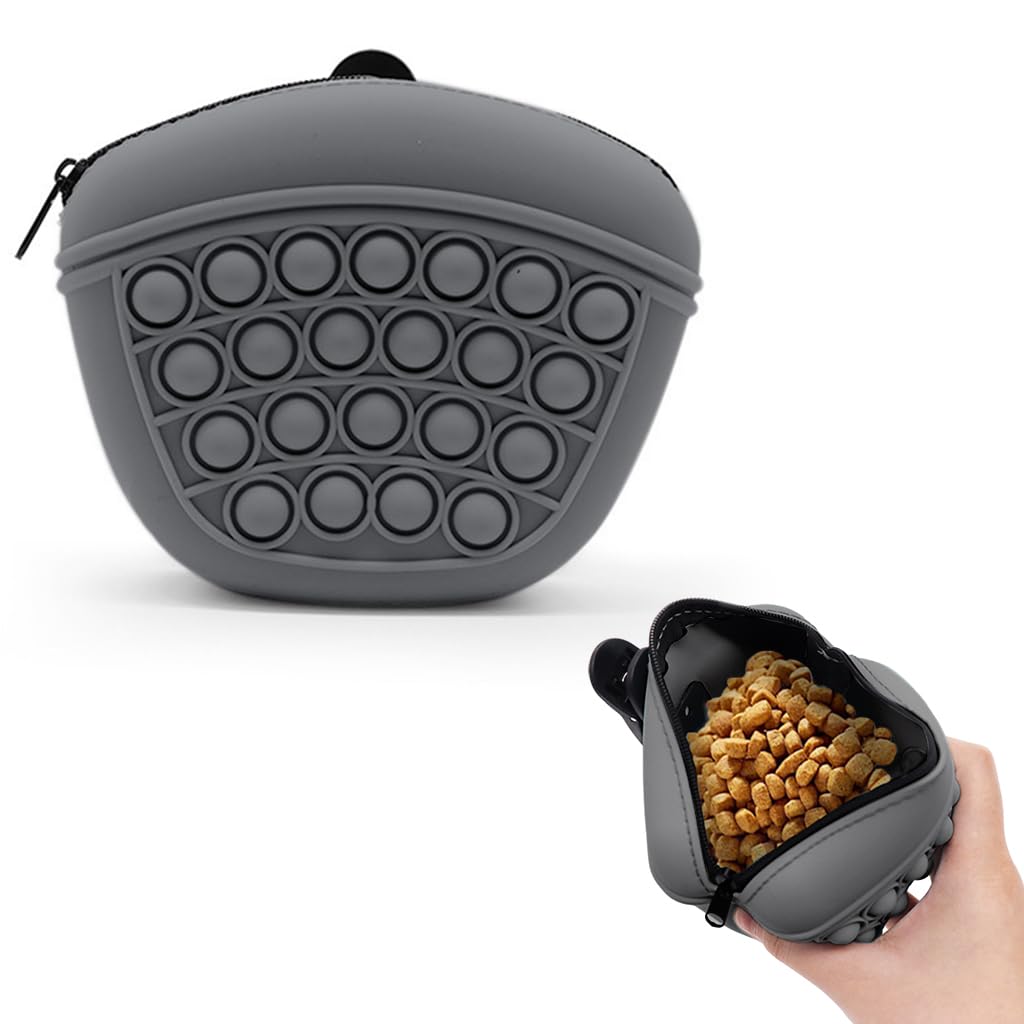 Qpets Silicone Dog Treat Pouch Portable Dog Food Bag Outdoor Dog Training Food Zipper Pouch with Attachable Buckle Treat Bag for Puppy Trainning Dog Walking Qpets Silicone Dog Treat Pouch Portable Dog Food Bag Outdoor Dog Training Food Zipper Pouch with Attachable Buckle Treat Bag for Puppy Trainning Dog Walking